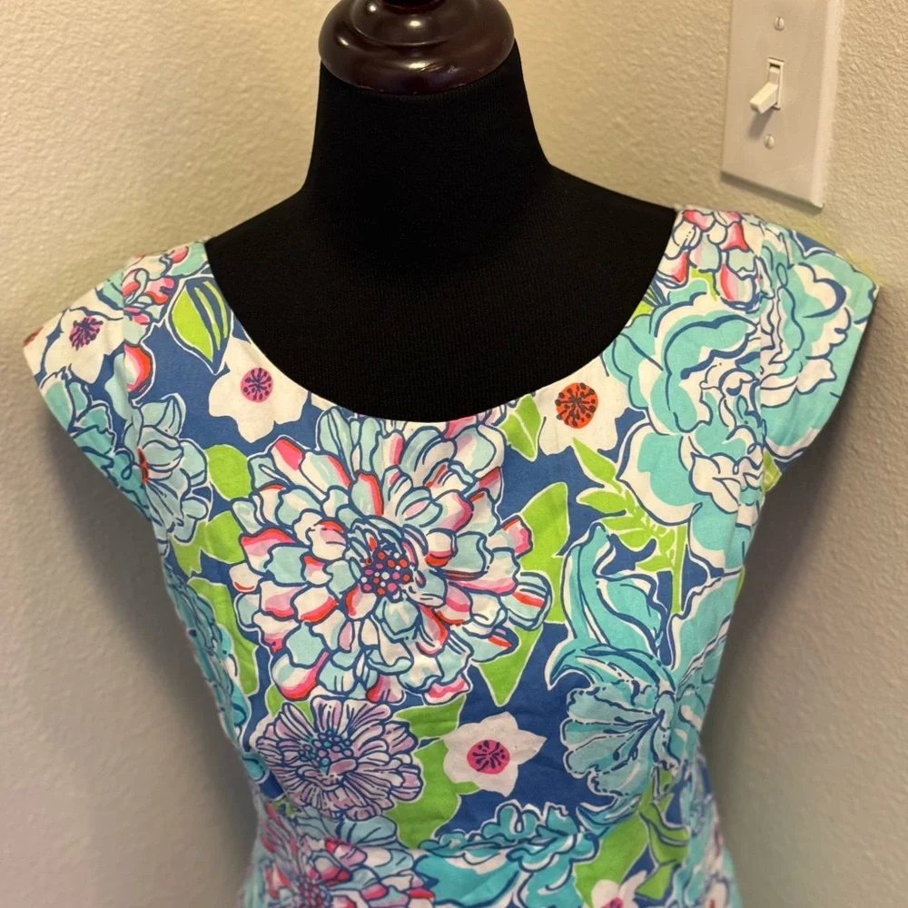 Lilly Pulitzer Allura Mayflower Floral Print Cap Sleeve Dress Sheath 8 $198 - Picture 3 of 11